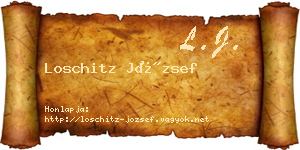 Loschitz József névjegykártya
